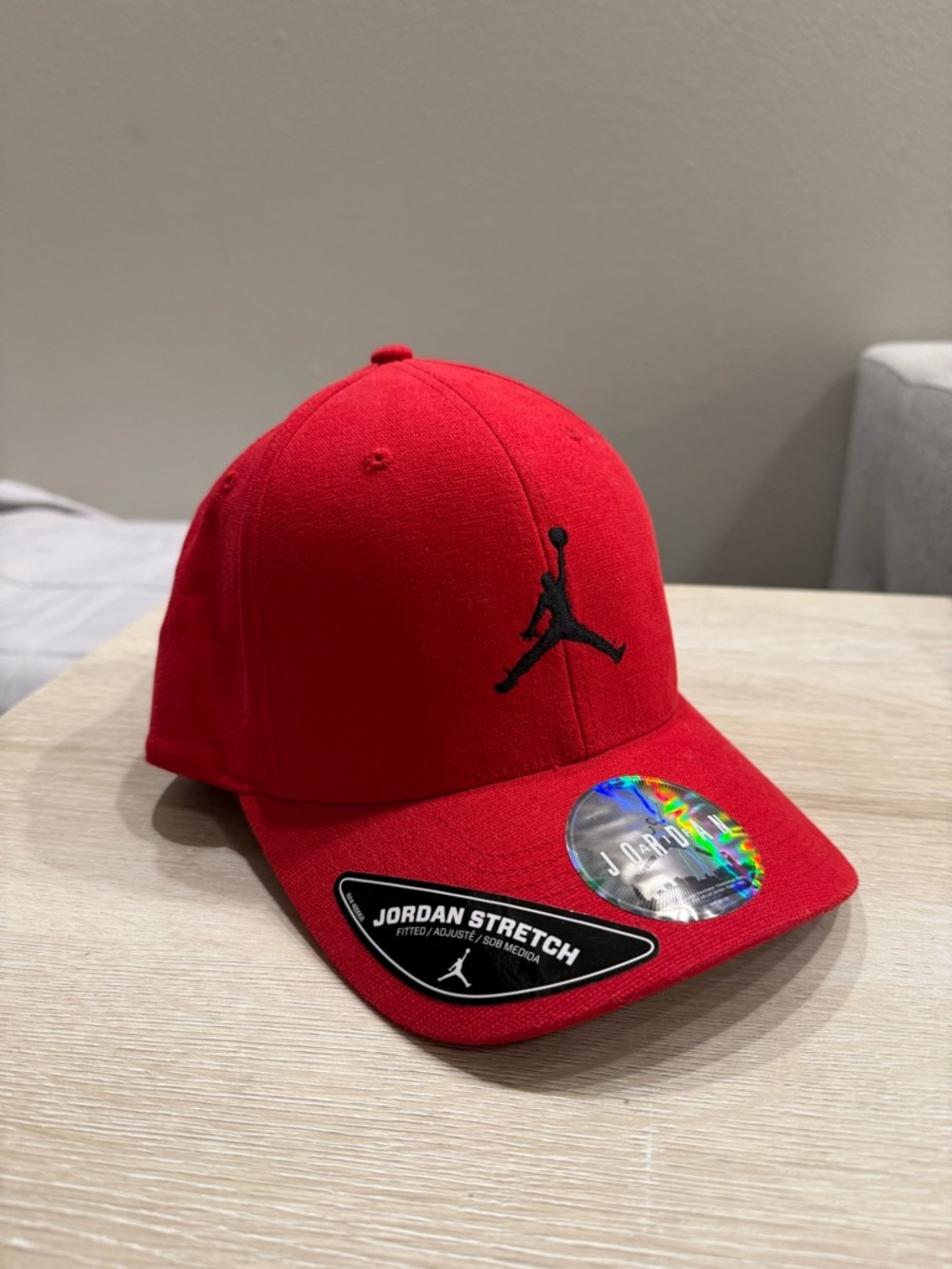 Jordan Brand Flexfit Fitted Cap - Red with Black Jumpman Logo